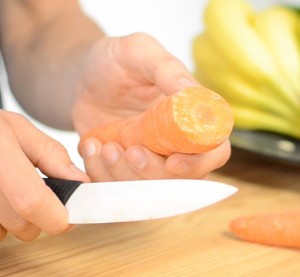 Cutting Carrots for Pumpkin Juice