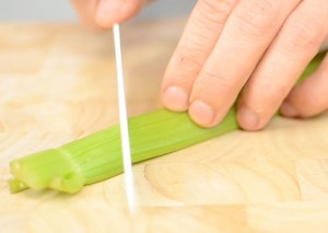 Chopping Celery for the Omega Juicer
